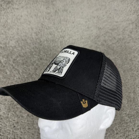 Goorin Bros Gorilla Hat Cap Snap Back Black Trucker Mesh Patch Mens One Size - Picture 4 of 12